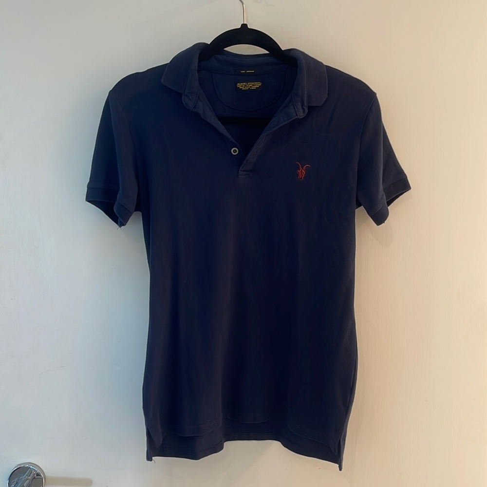 Allsaints navy polo shirt medium small all saints